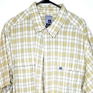 Quicksilver Men's XL Plaid Button Short Sleeve